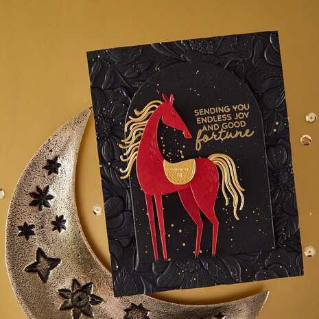 Spellbinders Good Fortune Horse Clear Stamp & Die Set (SDS-222)