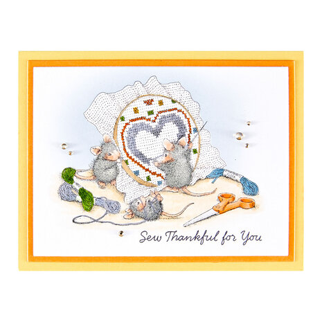 Spellbinders House-Mouse Heart and Soul Cling Rubber Stamps Stitched with Love (RSC-066)