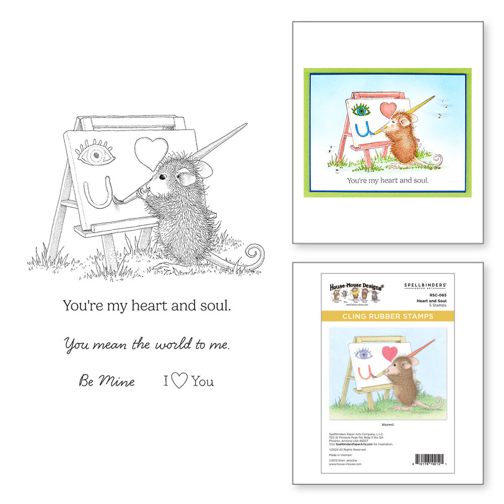 Spellbinders House-Mouse Heart and Soul Cling Rubber Stamps Heart and Soul (RSC-065)
