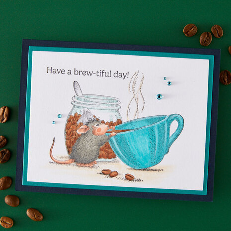 Spellbinders House-Mouse Heart and Soul Cling Rubber Stamps Brew-tiful Day (RSC-063)