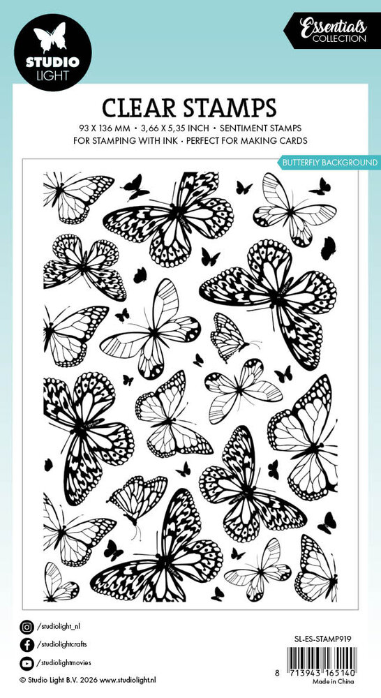 Studio Light Butterfly Background Essentials Clear Stamps (SL-ES-STAMP919) Studio Light Butterfly Background Essentials Clear Stamps (SL-ES-STAMP919)