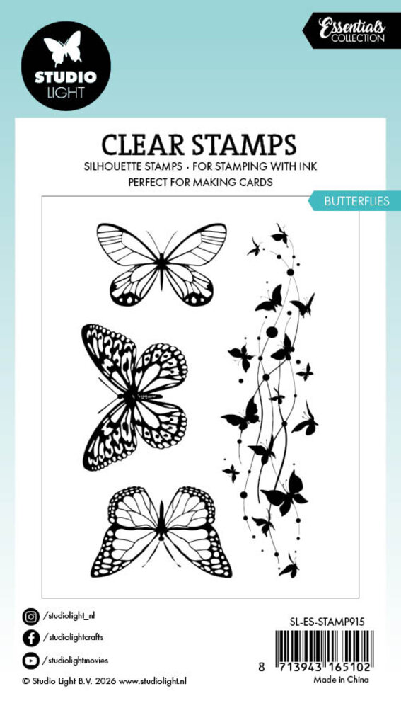 Studio Light Butterflies Essentials Clear Stamps (SL-ES-STAMP915)