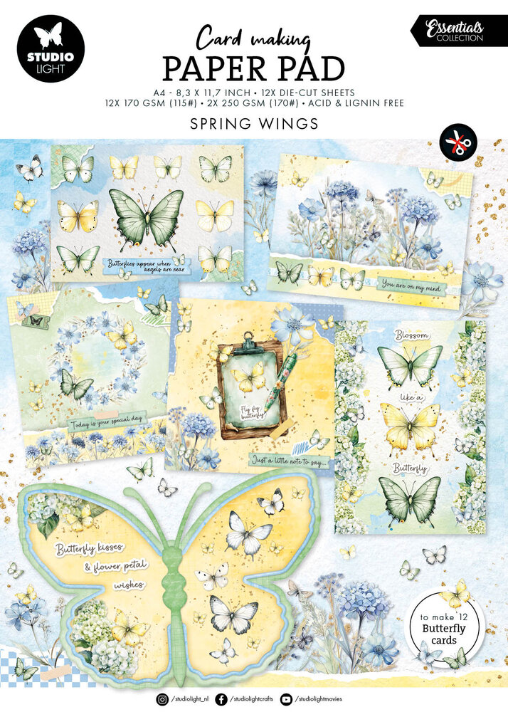 Studio Light Spring Wings Card Making Paper Pad (SL-ES-CMP24) Studio Light Spring Wings Card Making Paper Pad (SL-ES-CMP24)