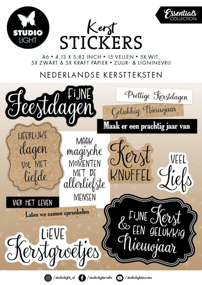 Studio Light Nederlandse Kerstteksten Christmas Stickers (SL-ES-STIC40)