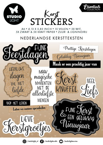 Studio Light Nederlandse Kerstteksten Christmas Stickers (SL-ES-STIC40)