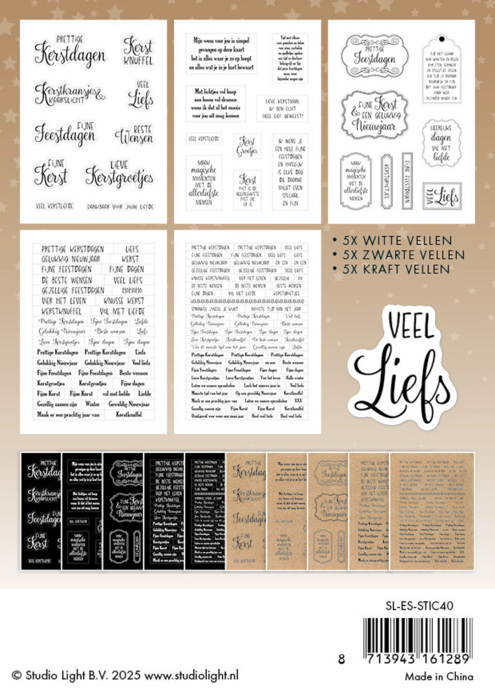 Studio Light Nederlandse Kerstteksten Christmas Stickers (SL-ES-STIC40)