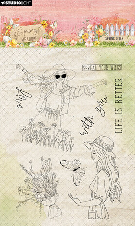 Studio Light Spring Meadow Clear Stamp Spring Girls (SL-SM-STAMP772) (DISCONTINUED) Studio Light Spring Meadow Clear Stamp Spring Girls (SL-SM-STAMP772) (DISCONTINUED)