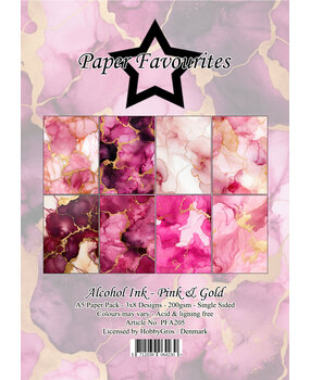 Paper Favourites Alcohol Ink Pink & Gold A5 Paper Pad (PFA205)