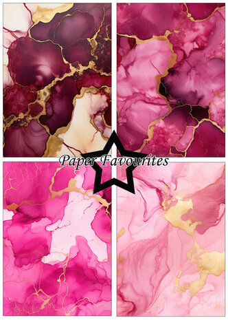 Paper Favourites Alcohol Ink Pink & Gold A5 Paper Pad (PFA205)