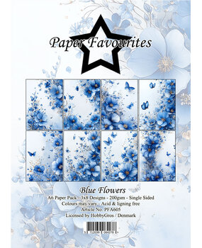 Paper Favourites Blue Flowers A6 Paper Pad (PFA605)