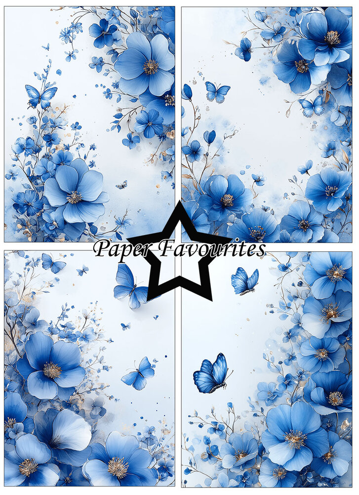 Paper Favourites Blue Flowers A6 Paper Pad (PFA605)