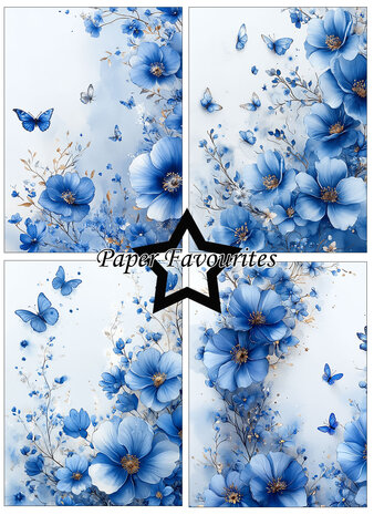 Paper Favourites Blue Flowers A6 Paper Pad (PFA605)