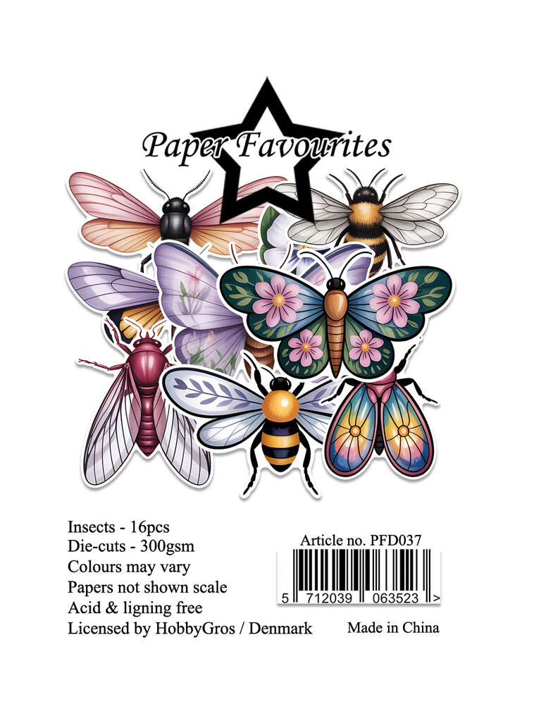 Paper Favourites Die-Cuts A7 Insects (16pcs) (PFD037)