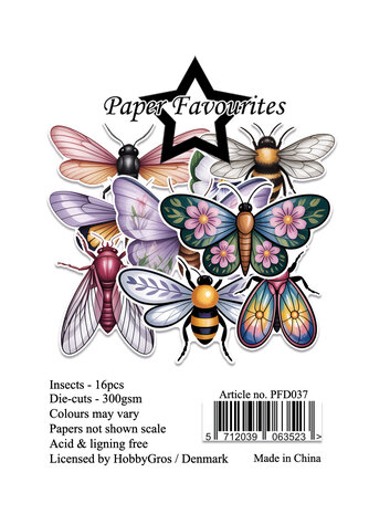 Paper Favourites Die-Cuts A7 Insects (16pcs) (PFD037)