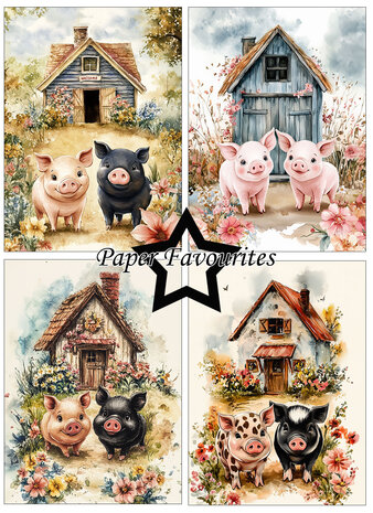 Paper Favourites Happy Pigs A6 Paper Pad (PFA606)