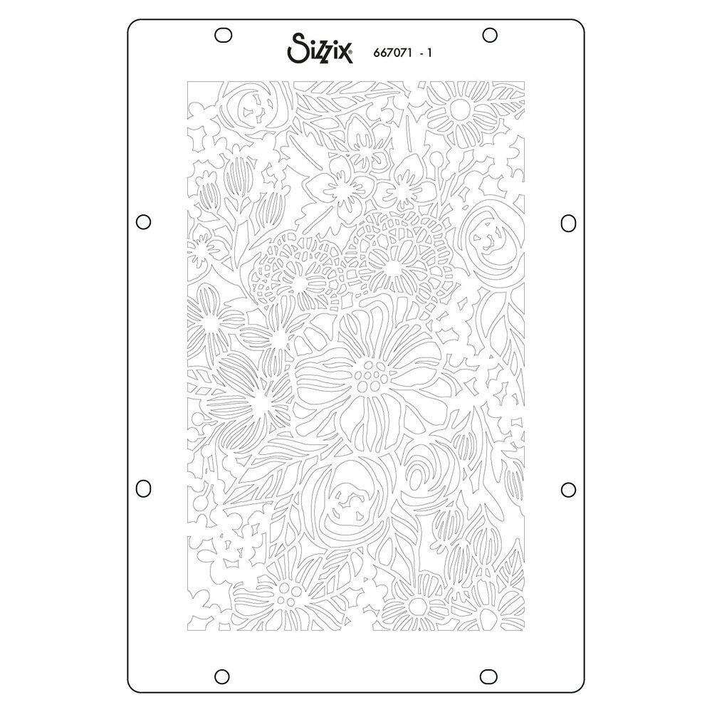 Sizzix Stencil A5 by Vicki Boutin Buildables Botanicals #1 (4pcs) (667071)