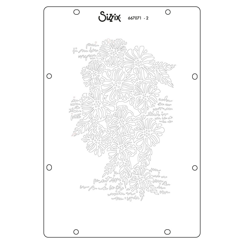 Sizzix Stencil A5 by Vicki Boutin Buildables Botanicals #1 (4pcs) (667071)