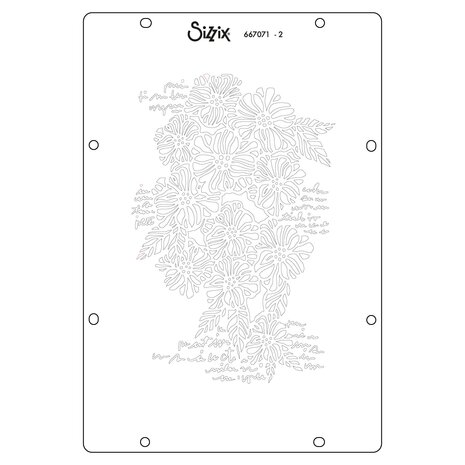 Sizzix Stencil A5 by Vicki Boutin Buildables Botanicals #1 (4pcs) (667071)