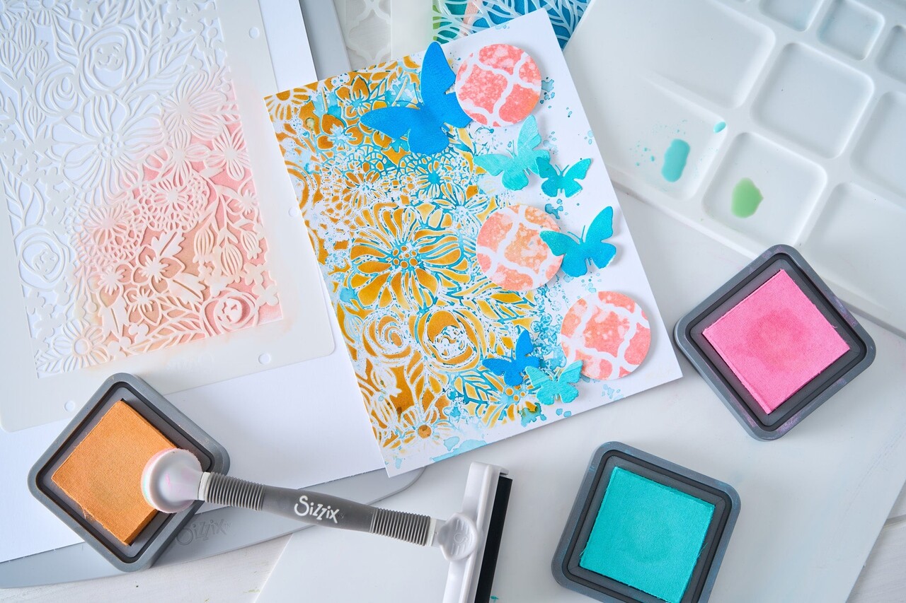 Sizzix Stencil A5 by Vicki Boutin Buildables Botanicals #1 (4pcs) (667071)