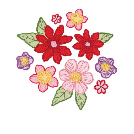 Sizzix Clear Stamps w/Framelits Die by Vicki Boutin Floral Layers #1 (16+35pcs) (667074)