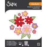 Sizzix Clear Stamps w/Framelits Die by Vicki Boutin Floral Layers #1 (16+35pcs) (667074)