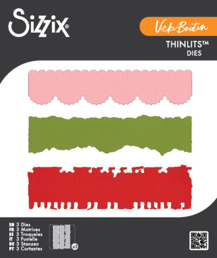 Sizzix Thinlits Die by Vicki Boutin Double Edgers (3pcs) (667072) Sizzix Thinlits Die by Vicki Boutin Double Edgers (3pcs) (667072)