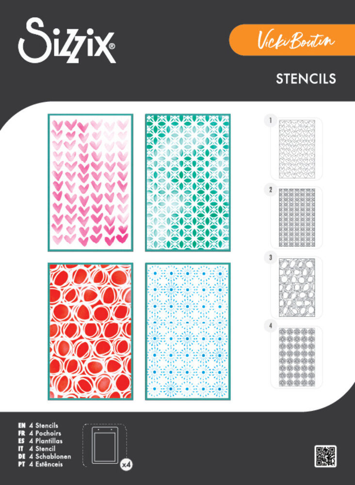 Sizzix Stencil A5 by Vicki Boutin Buildables Backgrounds #1 (4pcs) (667070) Sizzix Stencil A5 by Vicki Boutin Buildables Backgrounds #1 (4pcs) (667070)