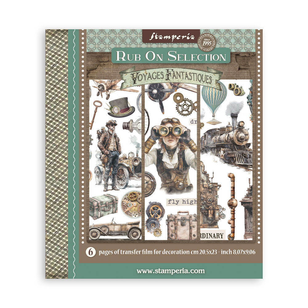 Stamperia Voyages Fantastiques Rub-On 20,5x23cm Assortment (6pcs) (DFLRBXG01)