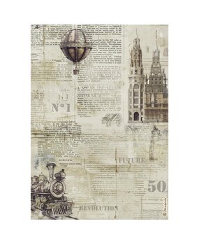 Stamperia Voyages Fantastiques A4 Rice Paper Sepia Background (6pcs) (DFSA41102)