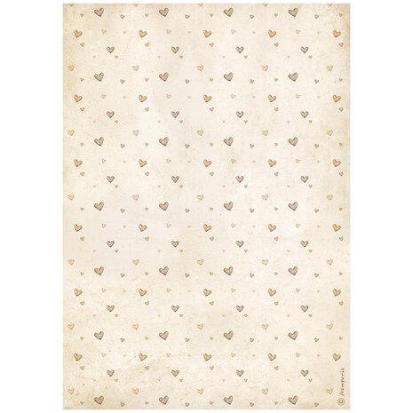 Stamperia Baby A4 Rice Paper Hearts Pattern (6pcs) (DFSA41092)