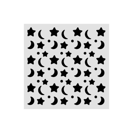 Stamperia Baby Thick Stencil 12x12cm Star and Moon (KSTDS71)