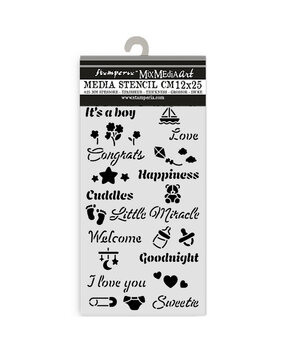 Stamperia Baby Thick Stencil 12x25cm Quotes (KSTDL144)