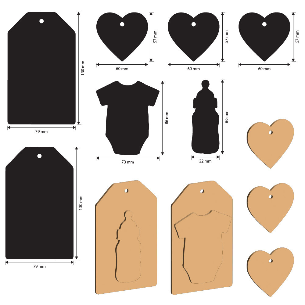 Stamperia Baby MDF Crafty Shapes Blanks Plates (KLSM78)