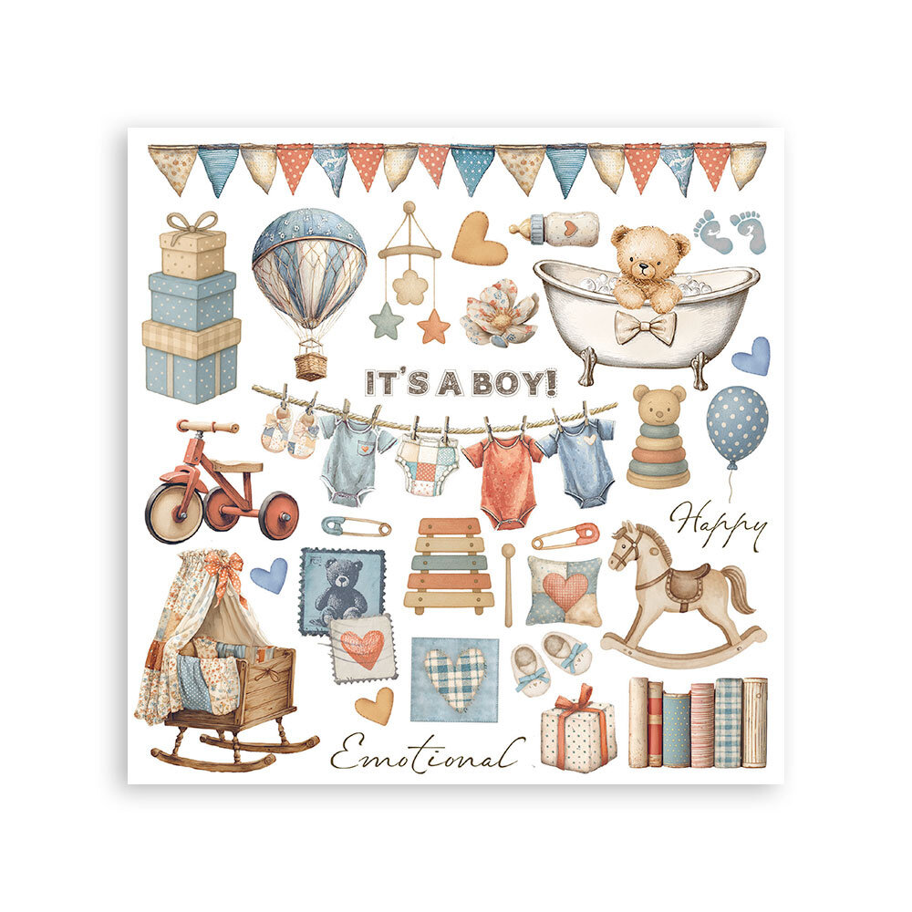 Stamperia Baby Rub-On 6,1x6,1 Inch Assortment (6pcs) (DFLRBX05)