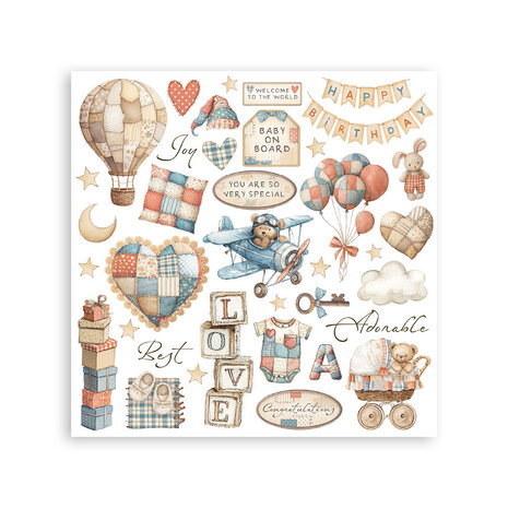 Stamperia Baby Rub-On 6,1x6,1 Inch Assortment (6pcs) (DFLRBX05)