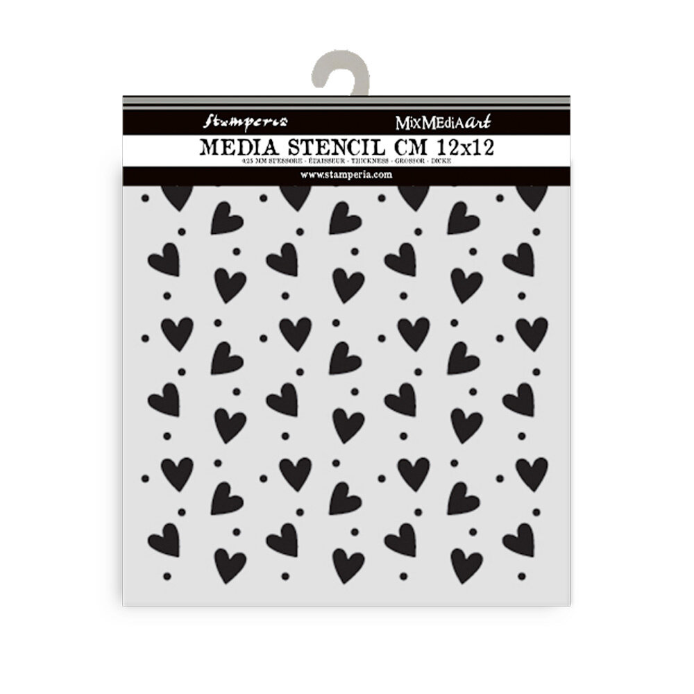 Stamperia Family Thick Stencil 12x12cm Heart Texture (KSTDS68)