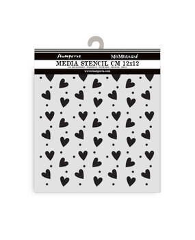 Stamperia Family Thick Stencil 12x12cm Heart Texture (KSTDS68)