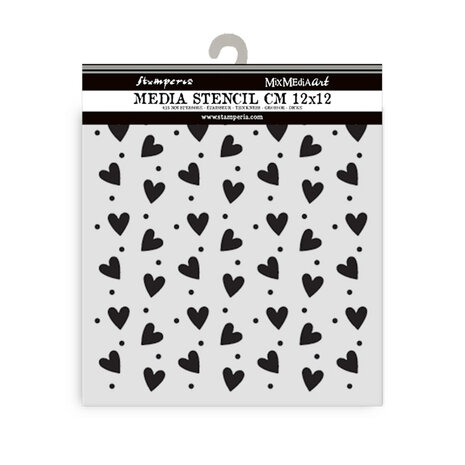 Stamperia Family Thick Stencil 12x12cm Heart Texture (KSTDS68)