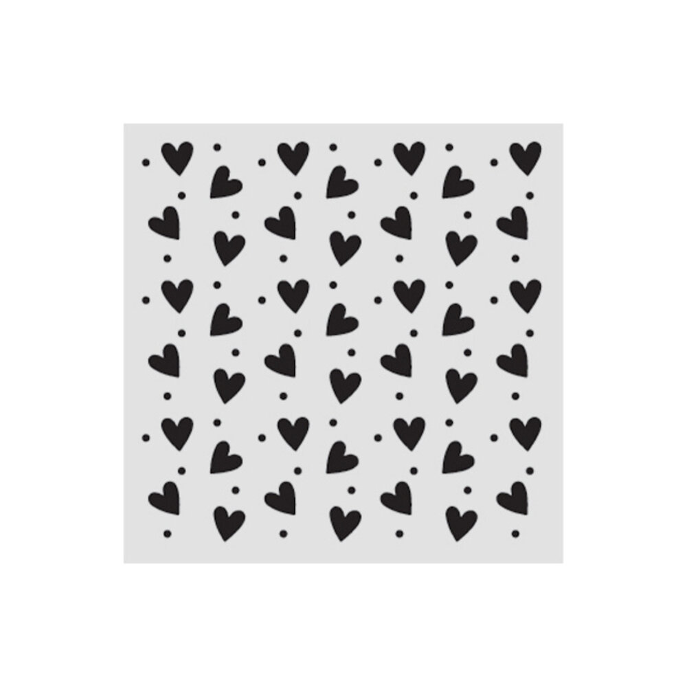 Stamperia Family Thick Stencil 12x12cm Heart Texture (KSTDS68)