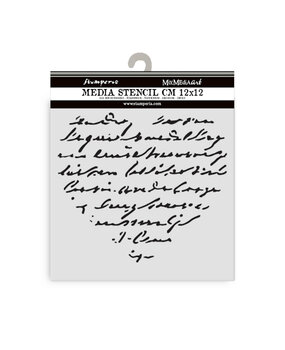 Stamperia Family Thick Stencil 12x12cm Heart With Writing (KSTDS69)