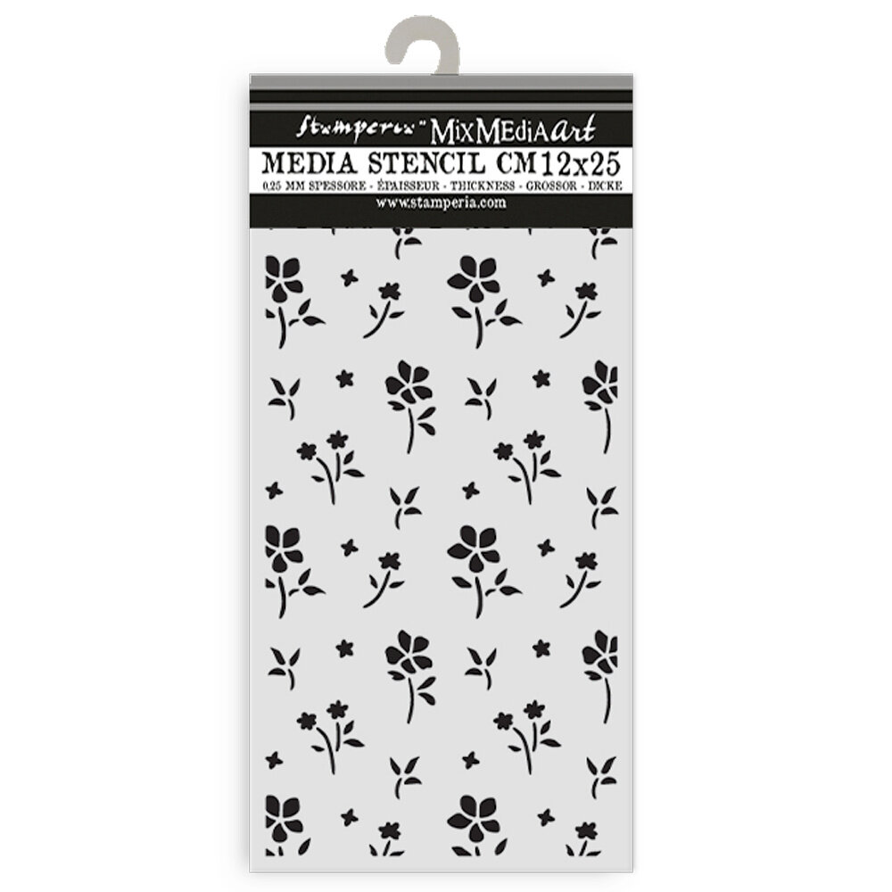 Stamperia Family Thick Stencil 12x25cm Small Flower Pattern (KSTDL142)