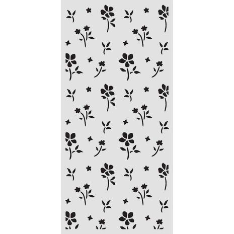 Stamperia Family Thick Stencil 12x25cm Small Flower Pattern (KSTDL142)