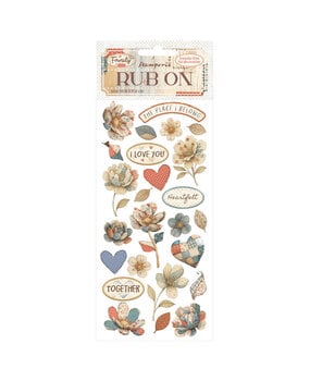 Stamperia Family Rub-On 8,33x2,36 Inch Patchwork Flowers (DFLRB214)