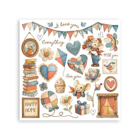 Stamperia Family Rub-On 6,1x6,1 Inch Assortment (6pcs) (DFLRBX04)