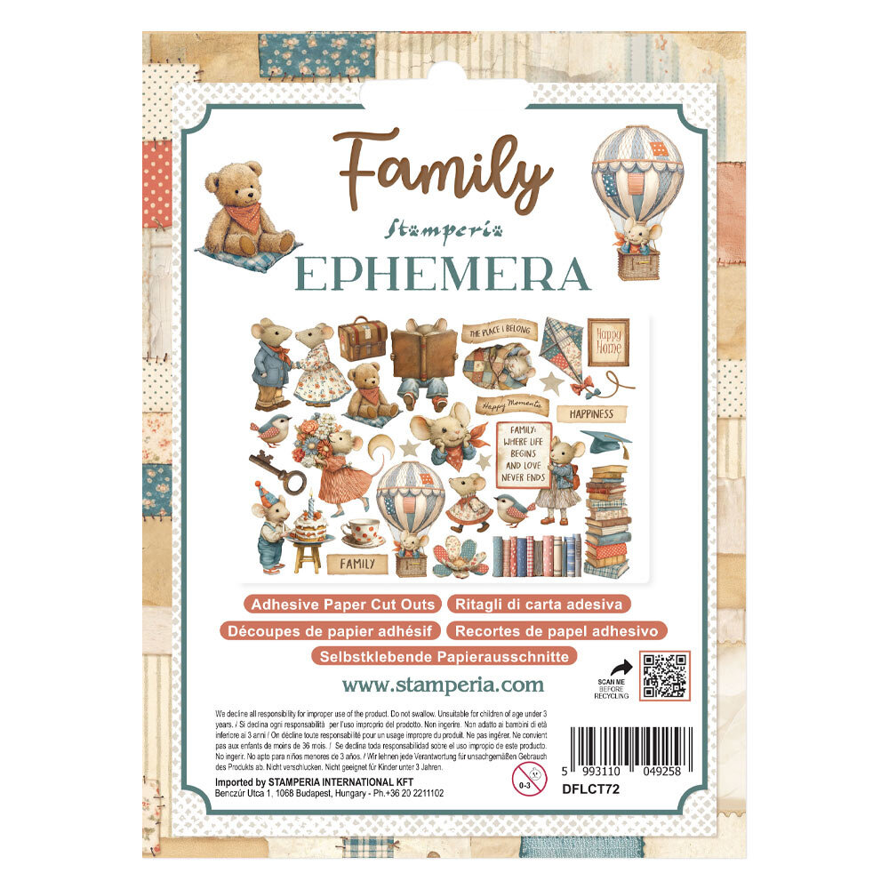 Stamperia Family Ephemera (29pcs) (DFLCT72) (DISCONTINUED)