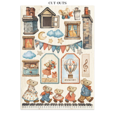 Stamperia Family Junk Journal Stickers, Backgrounds, Cut-Outs (SBJK11)