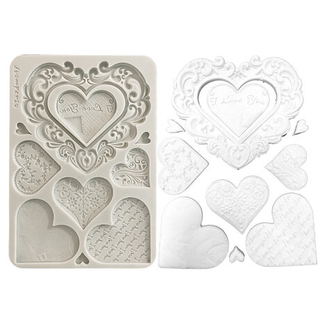 Stamperia Family A5 Silicon Mould Hearts (KACMA600)
