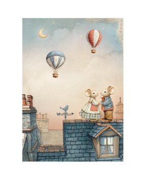Stamperia Family A4 Rice Paper Mice on the Roof (6pcs) (DFSA41084)