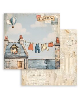 Stamperia Family 12x12 Inch Paper Sheet Fresh Loundry (10pcs) (SBB1117)