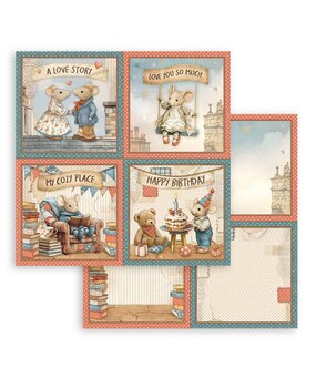 Stamperia Family 12x12 Inch Paper Sheet 4 Cards (10pcs) (SBB1119)